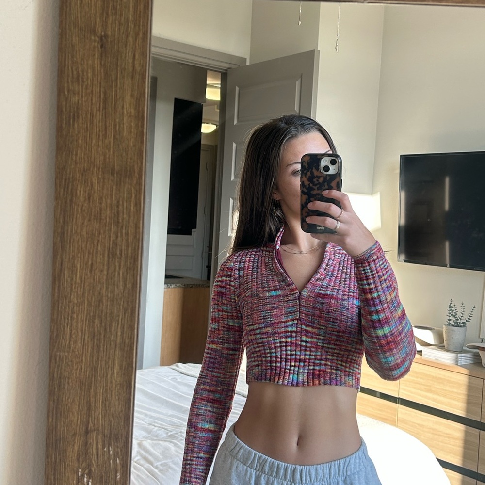 Urban Outfitters Colorful Knit Cropped Top